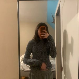 H & M mock neck peppered thick sweater